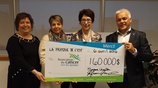 La Friperie de l'Est remet 160 000$ à l'Association du cancer de l'Est du Québec 